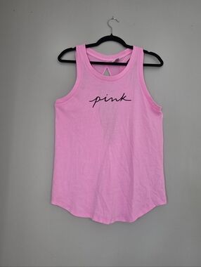 PINK Victoria's Secret Light Pink Script Logo Tank